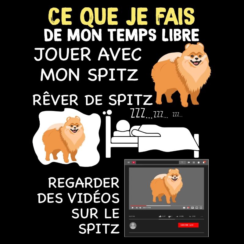 Temps Libre Pour Mon Spitz Chien Humour