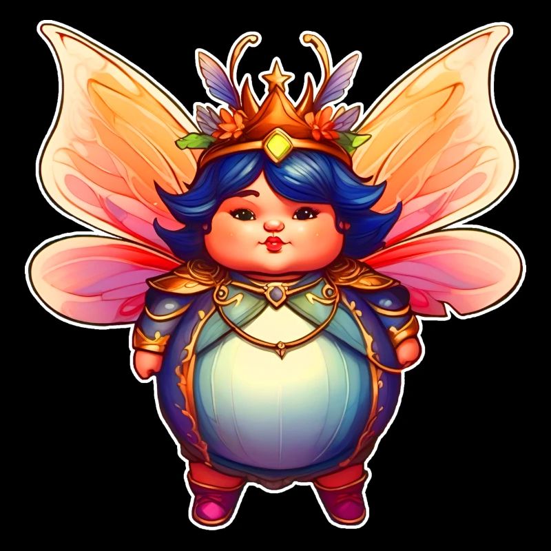 Mignonne grosse fée avec des ailes