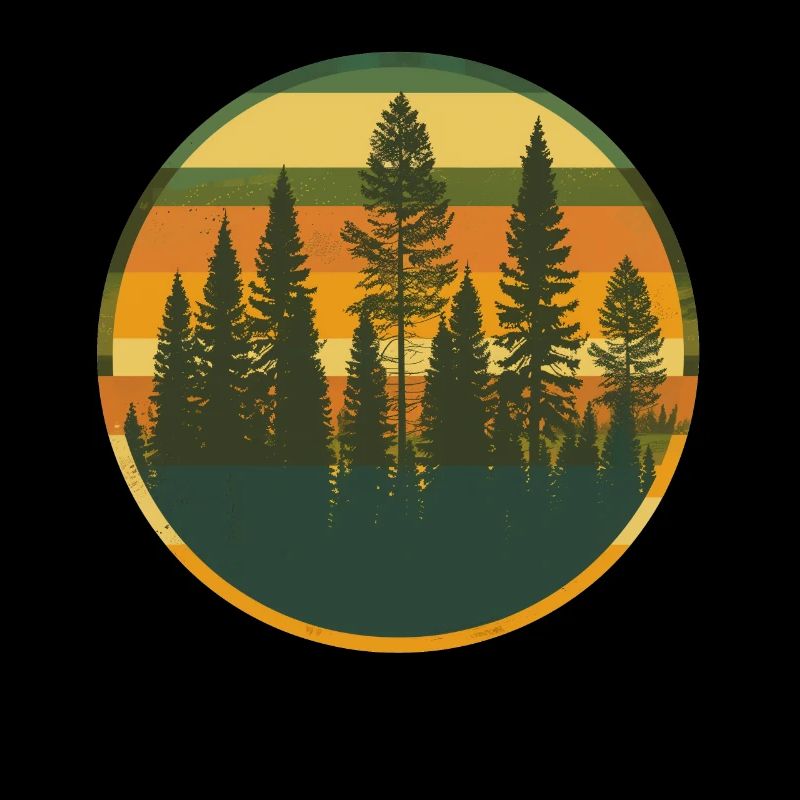Sunset Forest Nature Outdoors Retro 80s Vibe 2