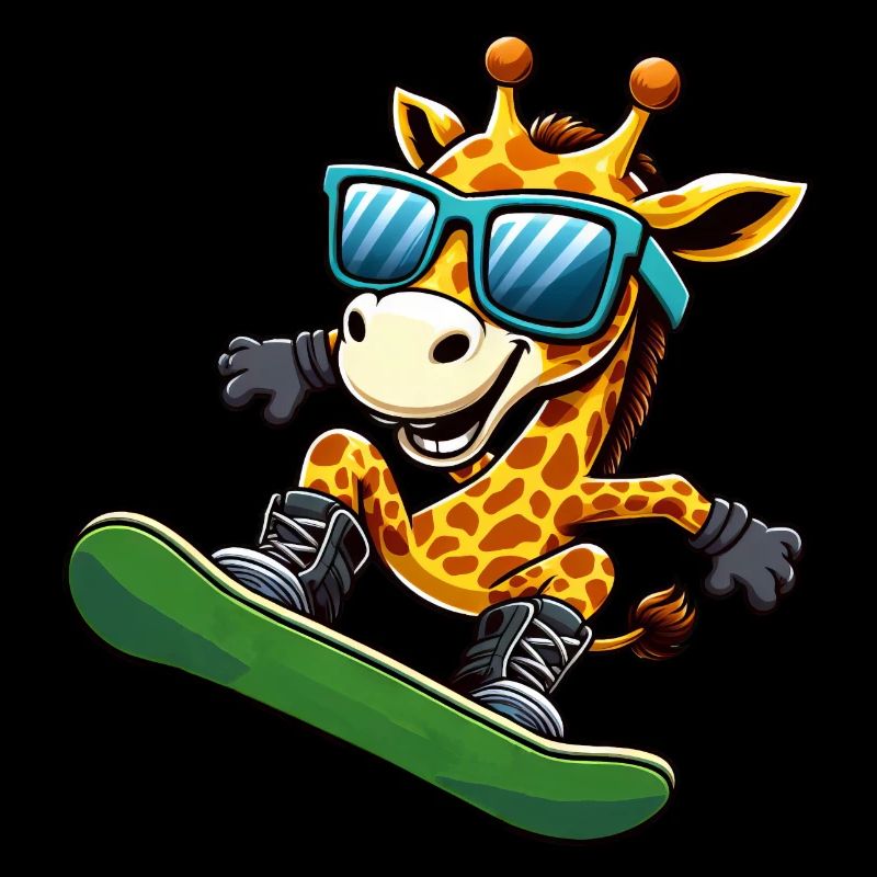 Snowboard-Giraffe: Wintersport-Abenteuer