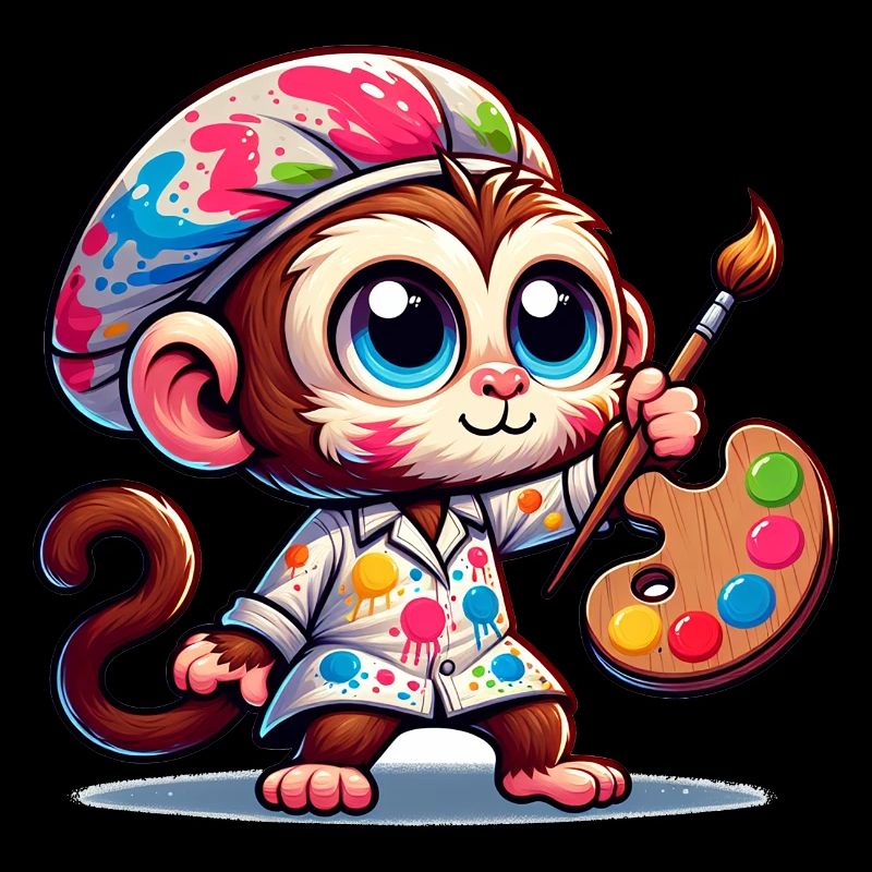 Cute Monkey Artist
