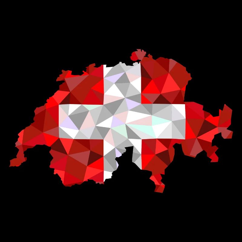 Schweiz Karte im low poly Diamant Stil