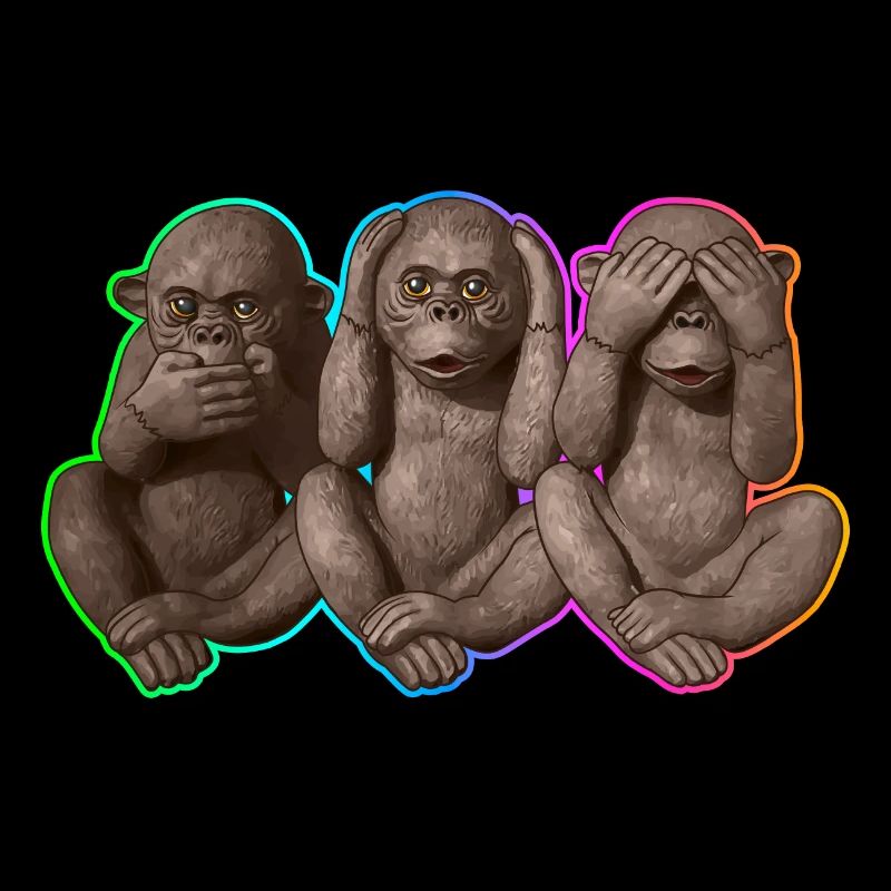 Trois singes sages | 3 singes sages