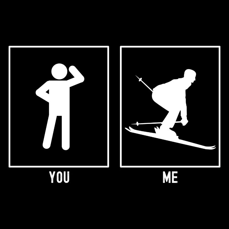 You - Me - Skiing Downhill Vector