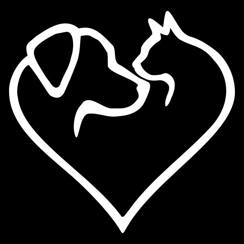 Cœur de chien avec chat - changement de couleur