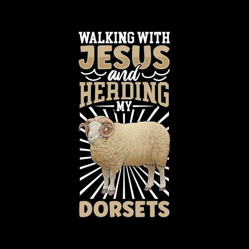 Jesus und Schaf - Dorset-Fleischschaf