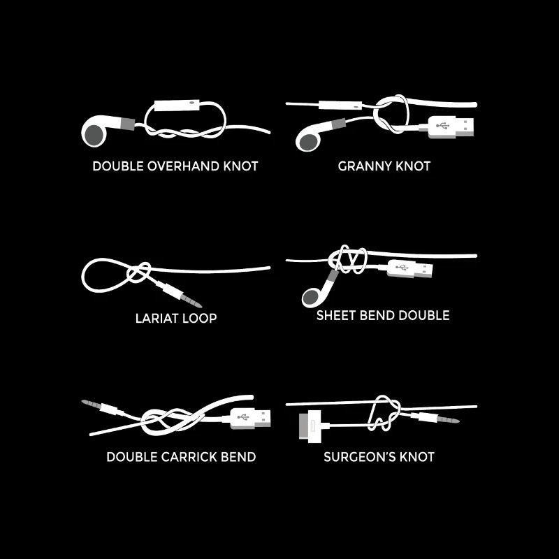 Écouteurs de nœud de câble de musique