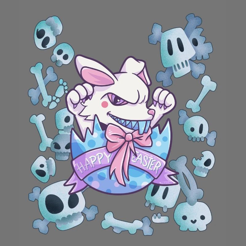 Easter bunny graveyard skull gift