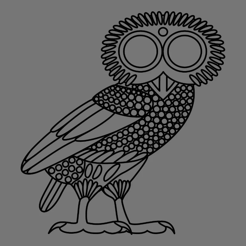 Eule der Athene [Black Outline (nur Eule)]