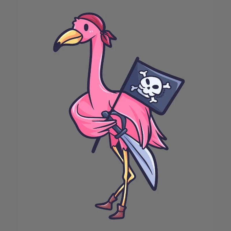 Flamingo drapeau de pirates cadeau de capitaine