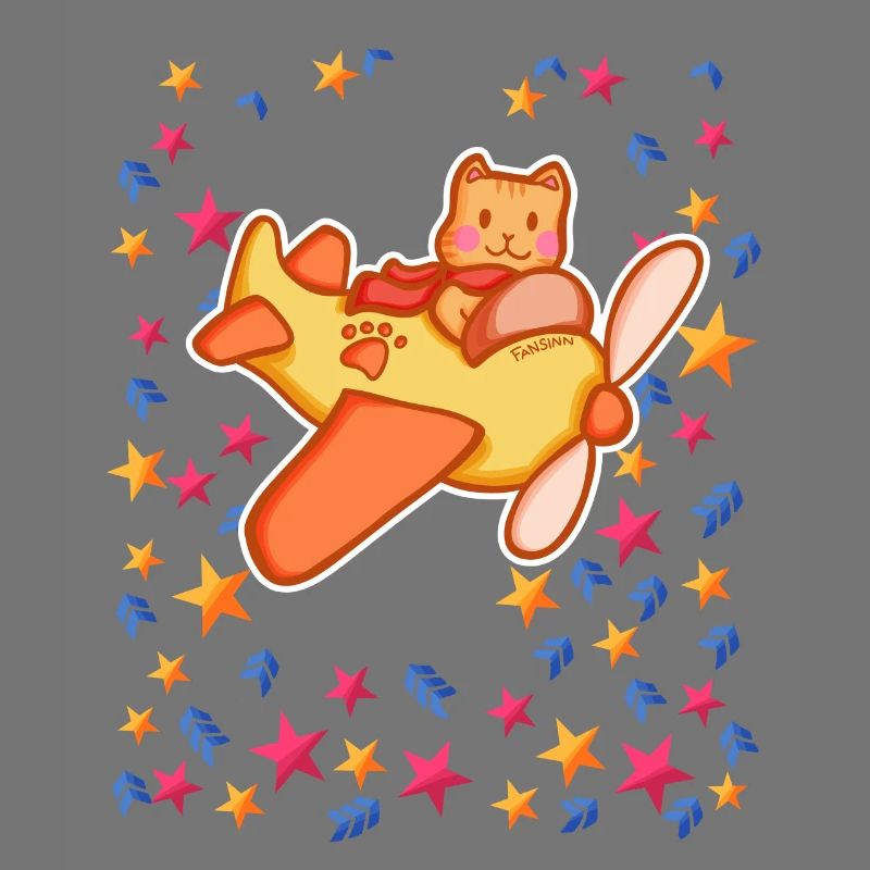 Pilote de chat dans le ciel étoilé