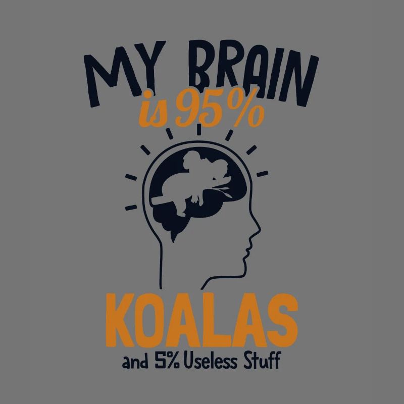 Mon cerveau est composé à 95% de Koalas Koalabear Eucalyptus Koala