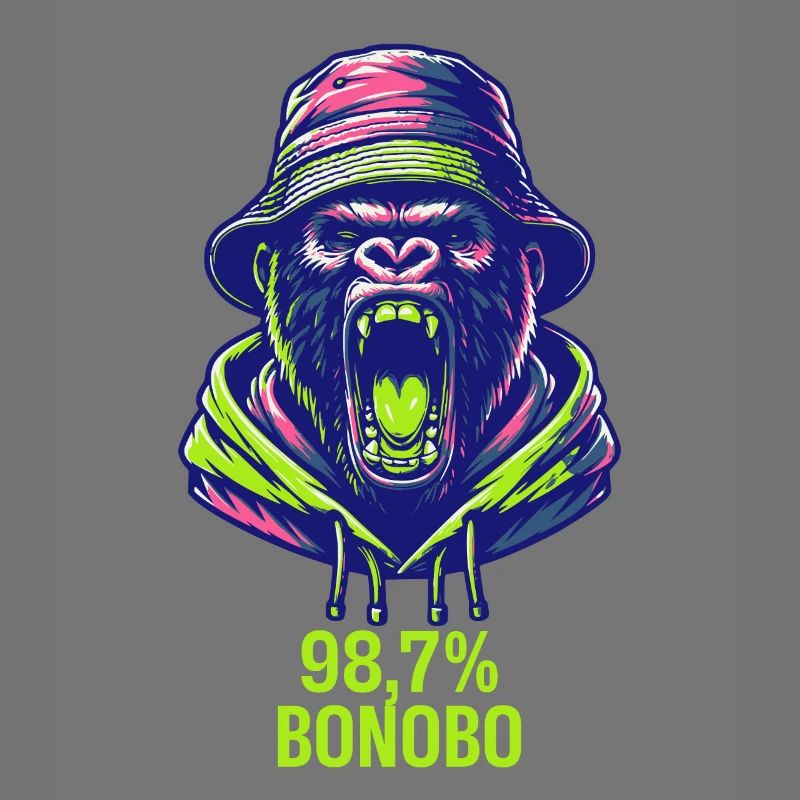 98,7 Bonobo Evolution Schimpanse Tee