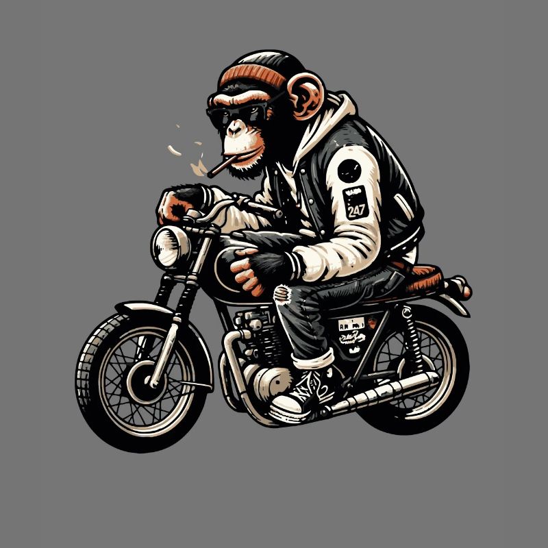 Chimpanzee Biker Coolness Tee