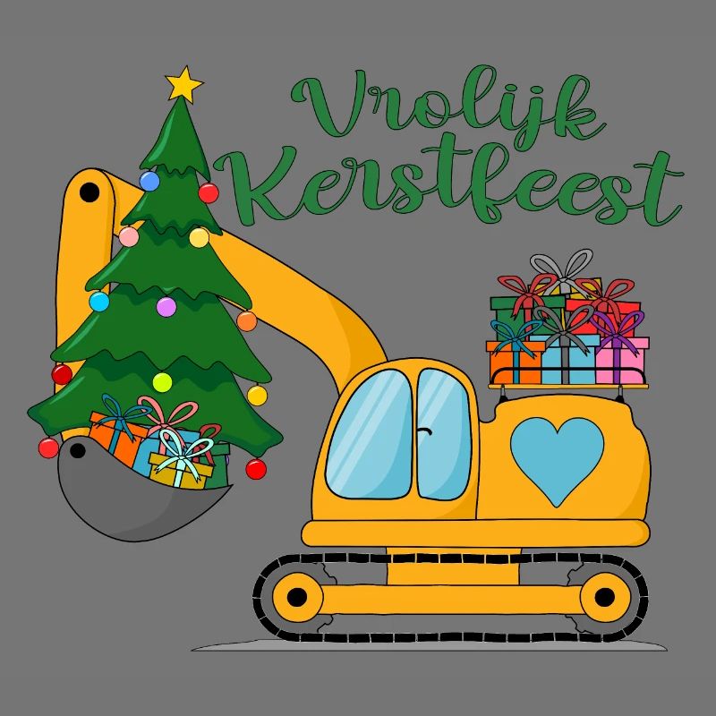 Graafmachine Vrolijk Kerstfeest in het geel
