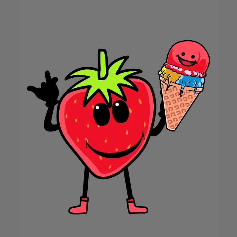 Erdbeerer Erdbeere Eis Eiscrem Eiskrem Kinder