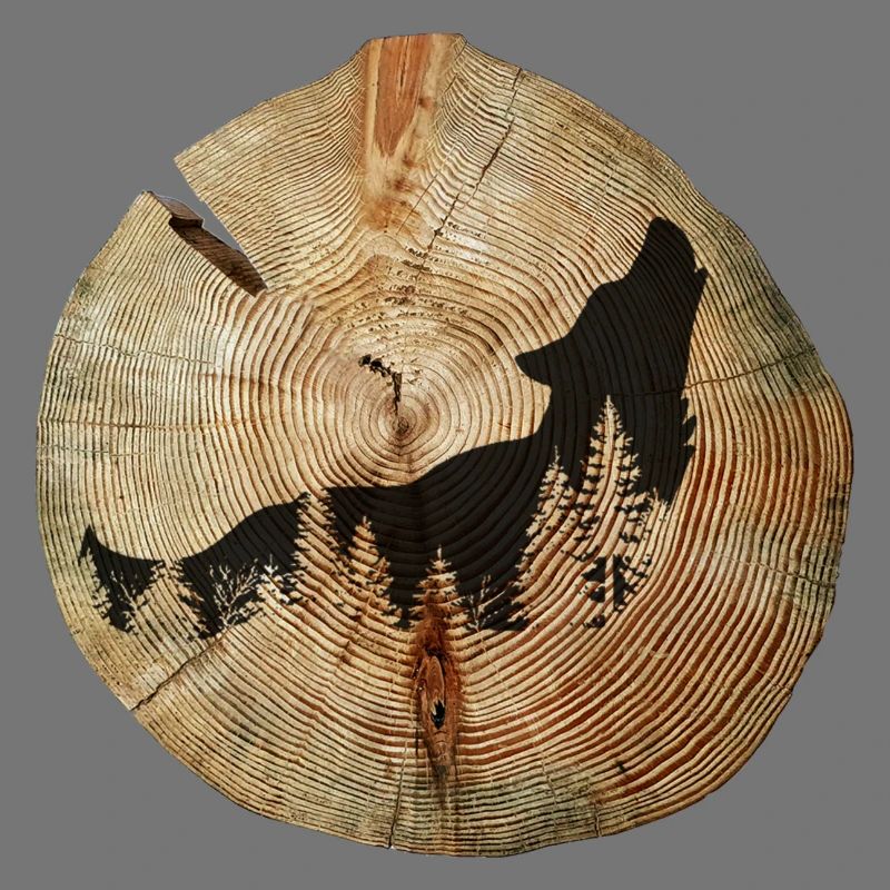 Tree Disc Wolf