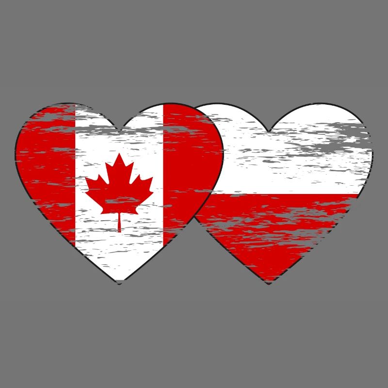 Drapeau du Canada Pologne Coeur utilisé