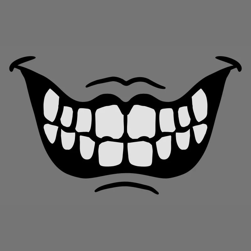 Grinning Evil Horror Mouth Smile Comic Teeth