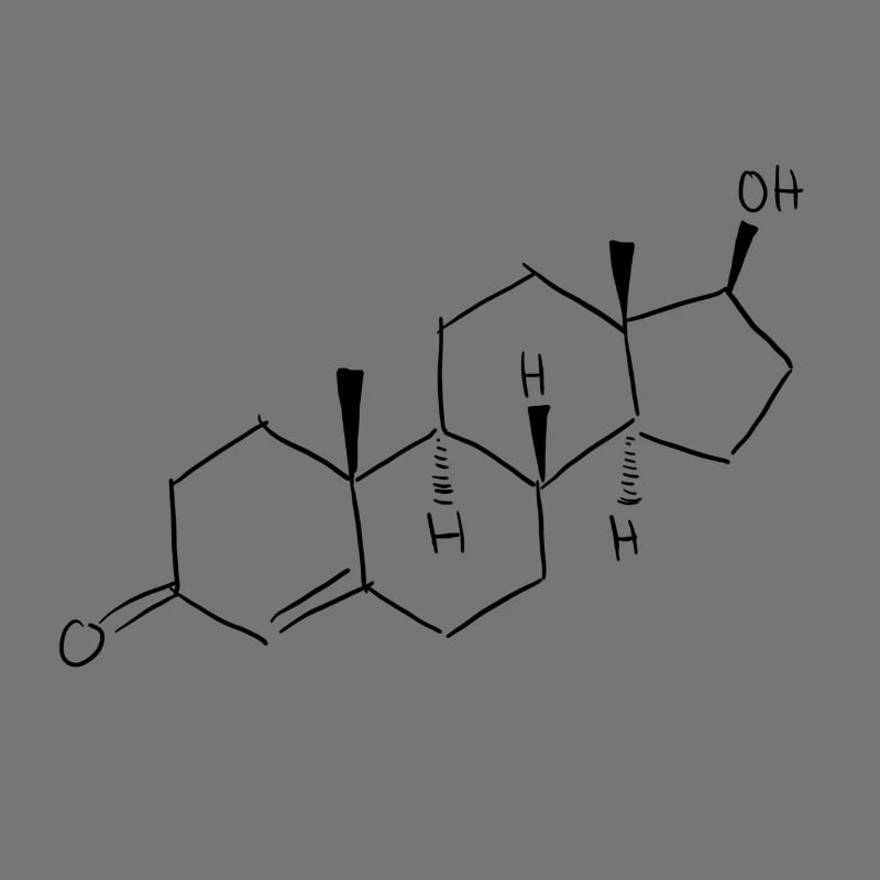 Testosterone, structural formula, male