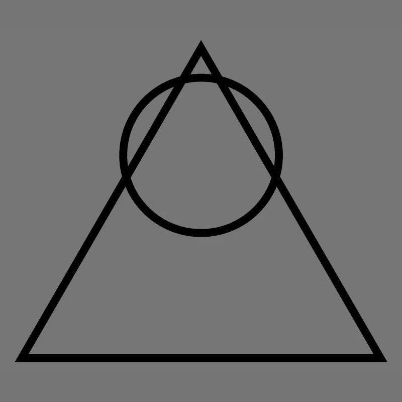 Triangle avec pyramide circulaire
