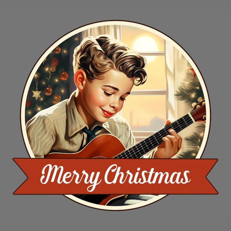 Junge spielt ein Weihnachtslied