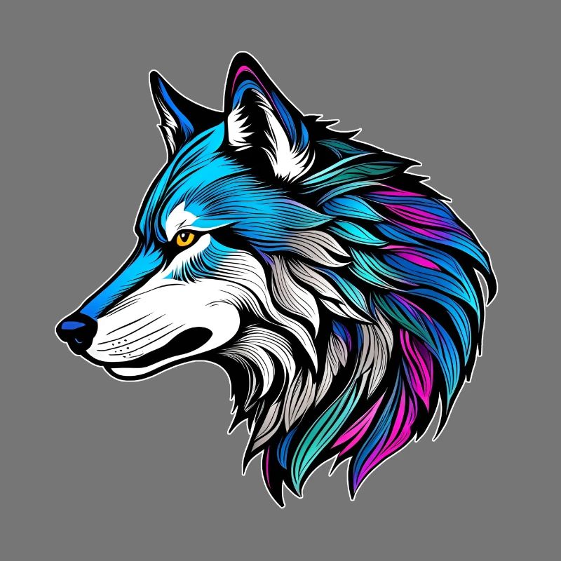 Das schöne Profil eines Wolfes