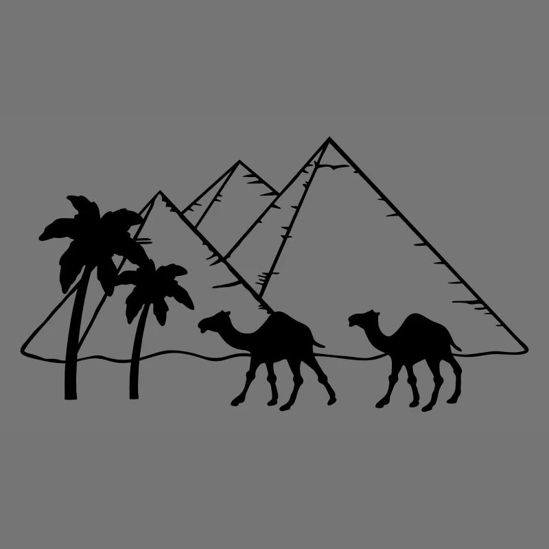 Pyramides Camel Palms - Egypte