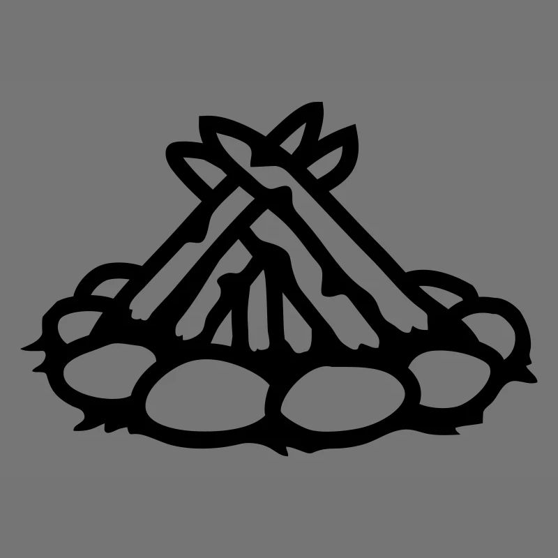 Camping campfire without fire