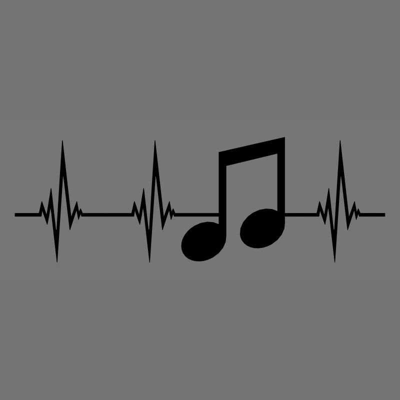 music note heartbeat pulse frequency sign party m