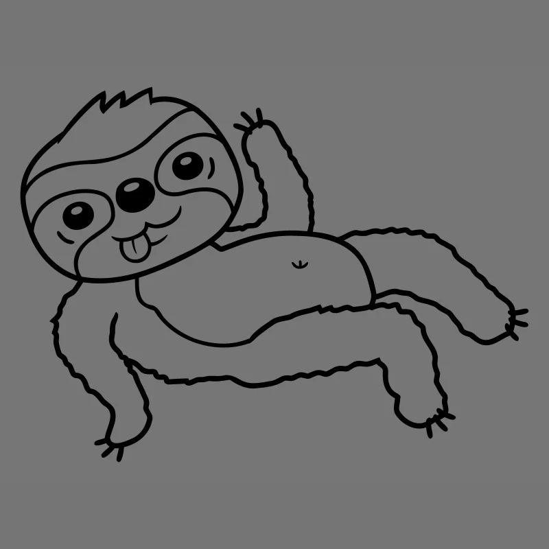 Sloth chills lying waving