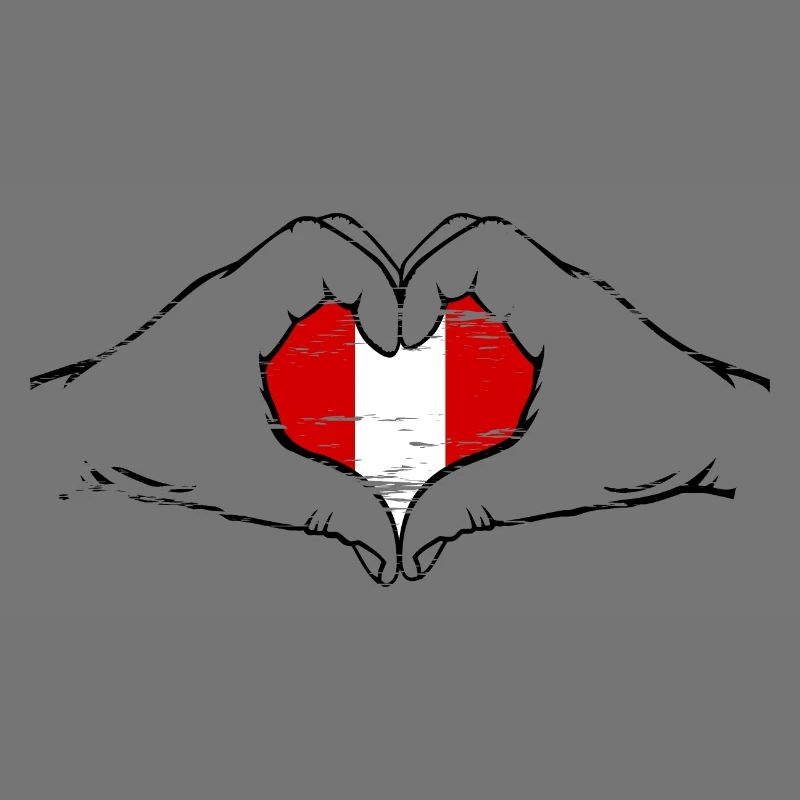 Drapeau du Pérou en forme de coeur utilisé