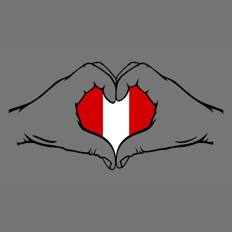 Drapeau du Pérou en forme de coeur