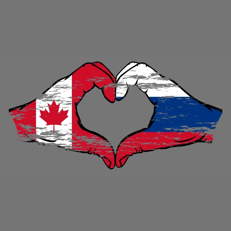 Canada Russie Forme de coeur avec des mains utilisées