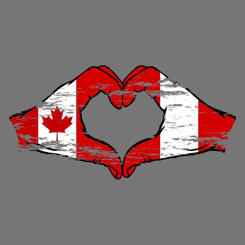 Canada Peru Heart Shape with Hands Used