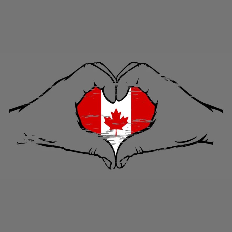 Canada Flag Heart Shape Used