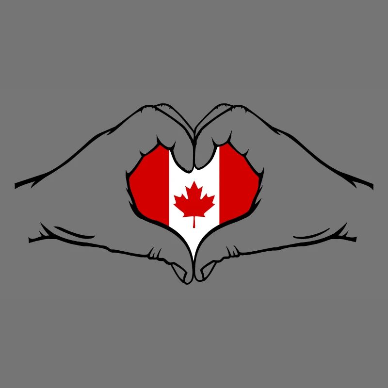 Canada Flag Heart Shape