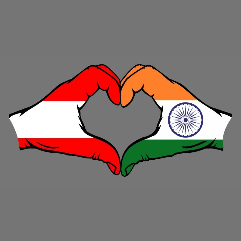 Austria India hands heart shape