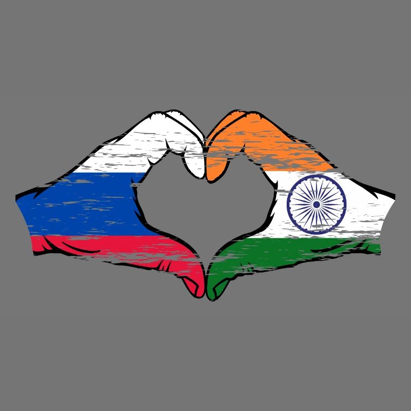 Russie Inde mains forme de coeur utilisé