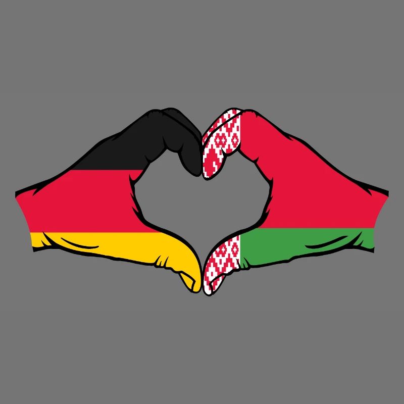 Germany Belarus Flag Hands Heart Shape