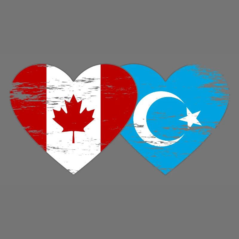 Drapeau du Canada ouïghour coeur utilisé