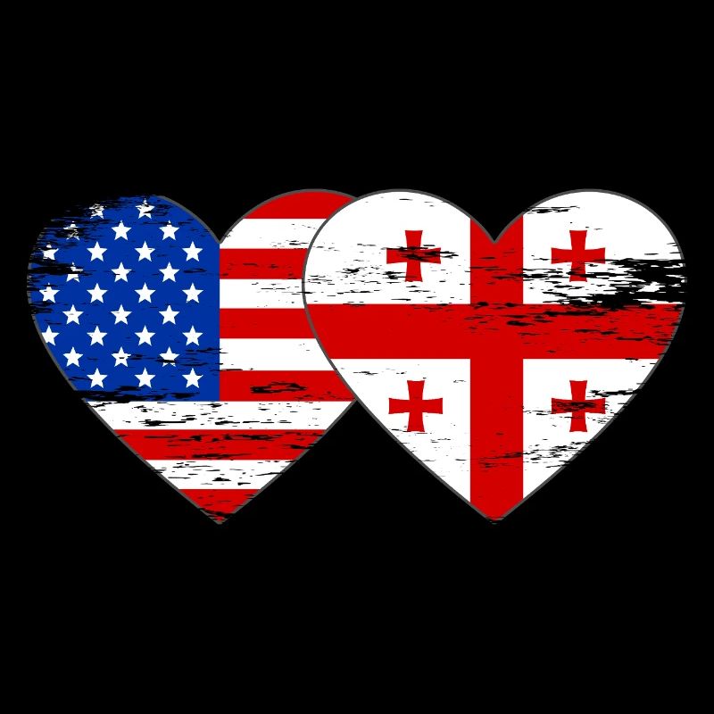 Drapeau de la Géorgie des États-Unis en forme de coeur utilisé