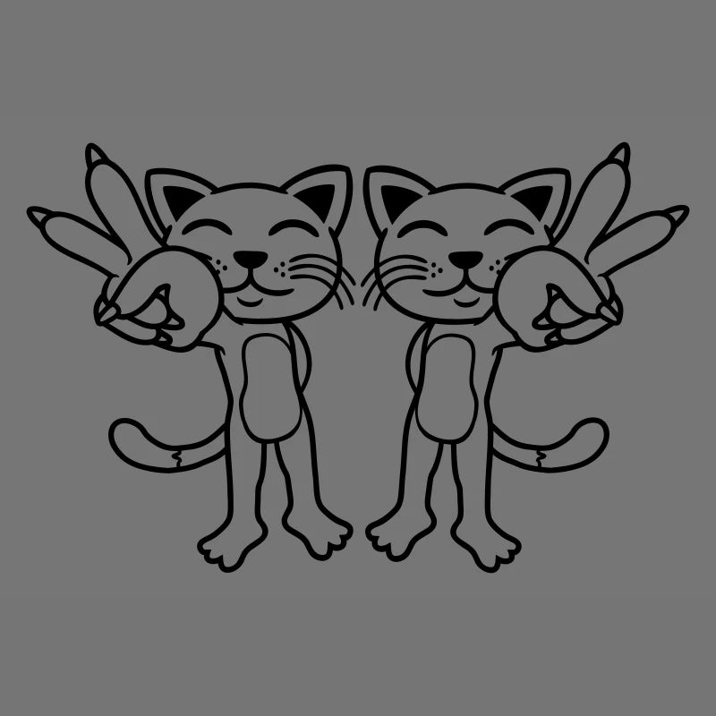 Team Katzen Peace Zeichen