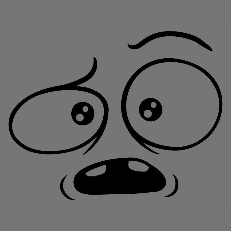 Verwirrtes skeptisches Comic Gesicht