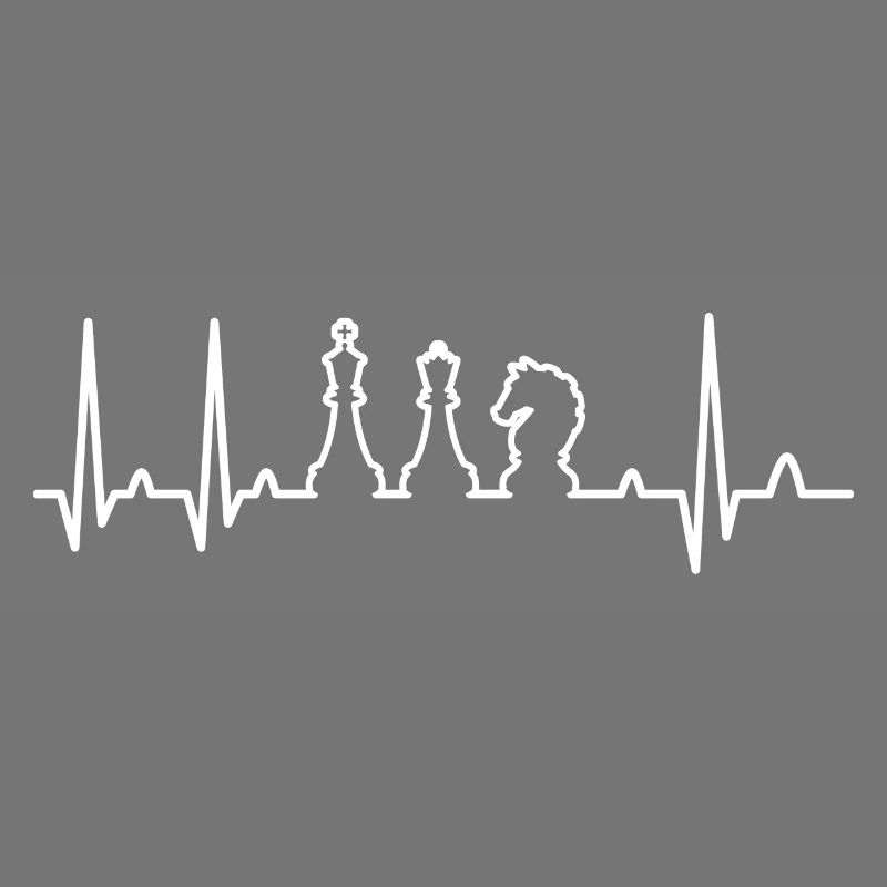 Chess Heartbeat Checkmate Board Game Player Gift