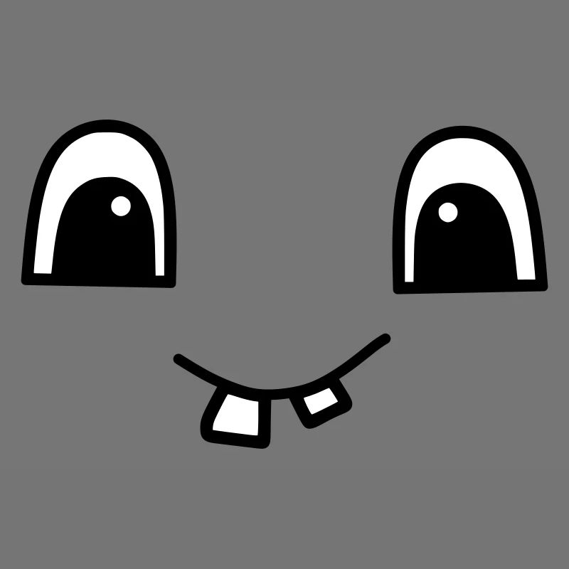 Cute face with two teeth