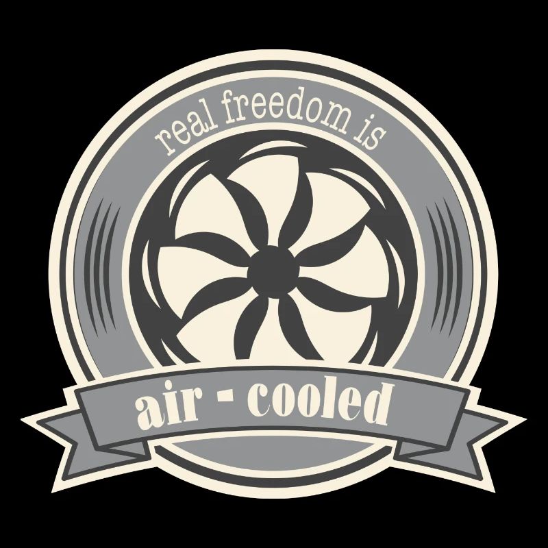 Oldtimer Air-cooled boxer engine Saying freedom