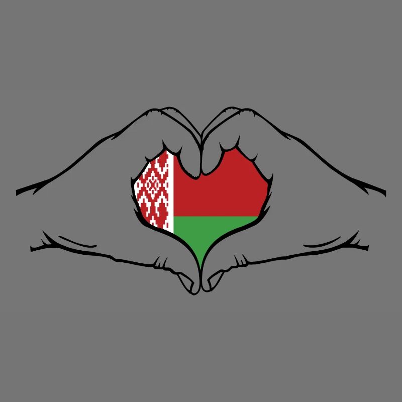Belarus Flag Hands Heart Shape