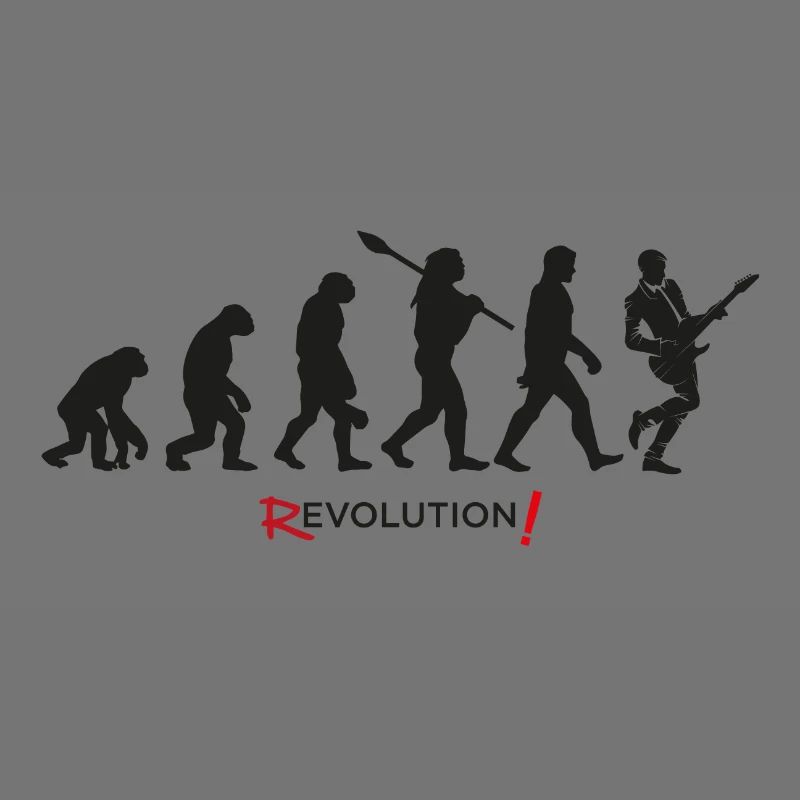 Evolution Revolution Musik Humor hübsches Mädchen