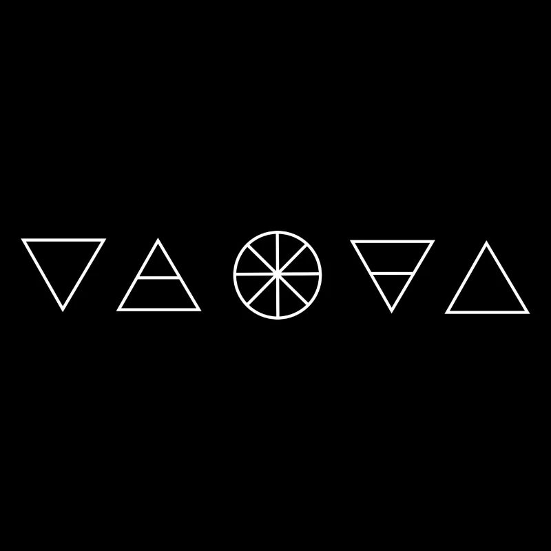 5 elements logo white long